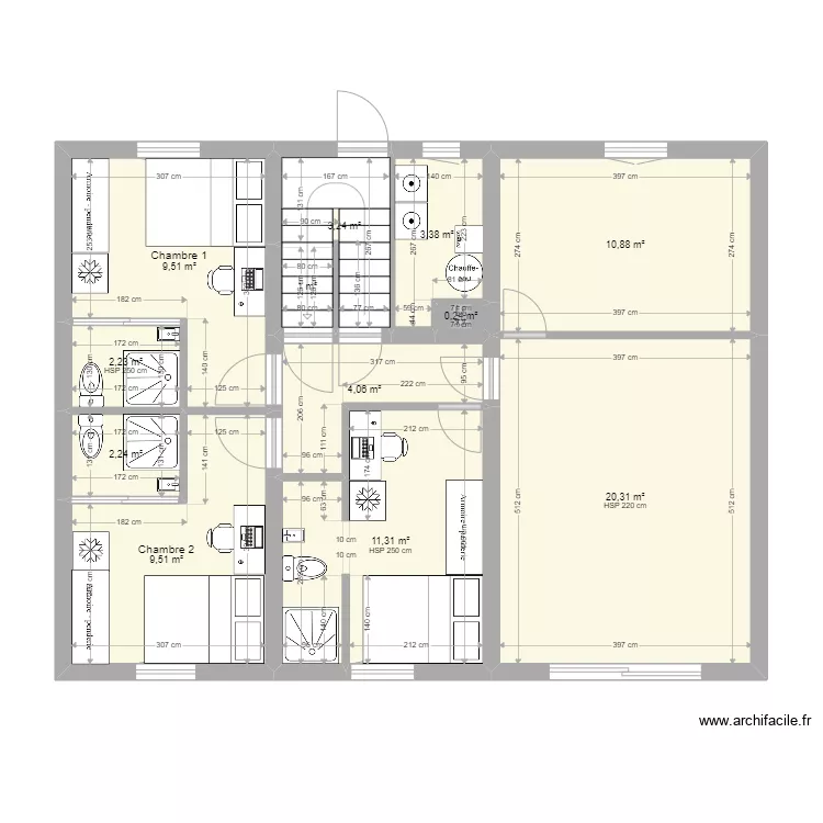 Maison Meaux - 3 niveaux - 10 chambres. Plan de 