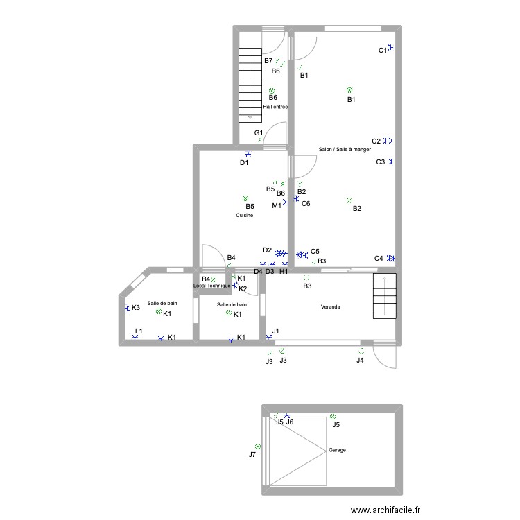 Haute Foriere Rdc. Plan de 8 pièces et 82 m2