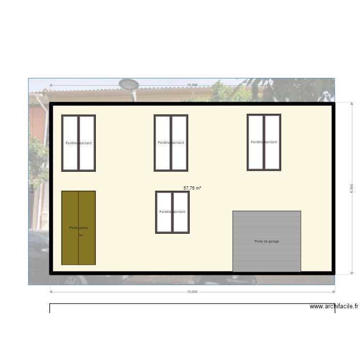 facade casa cordoba. Plan de 1 pièce et 58 m2