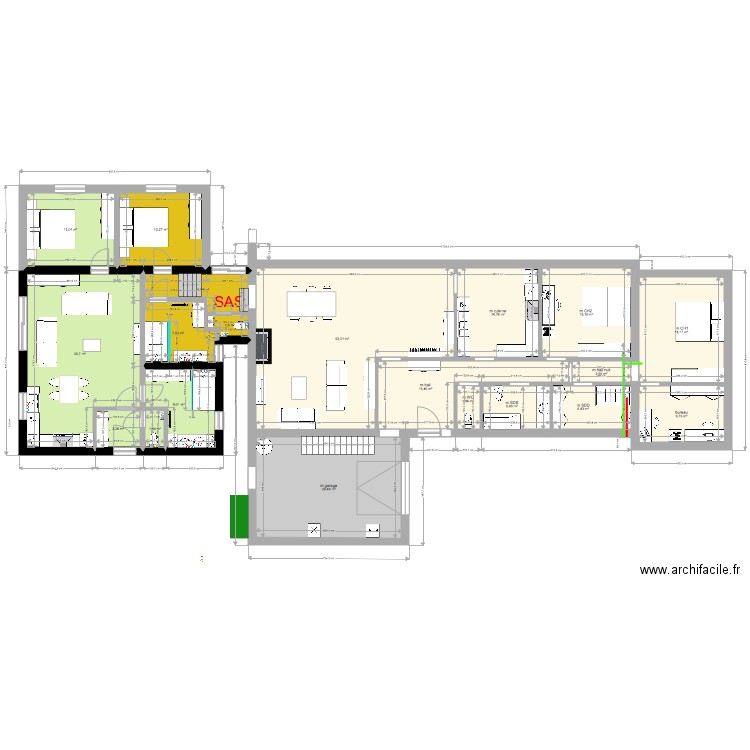   tout médium151121. Plan de 20 pièces et 264 m2