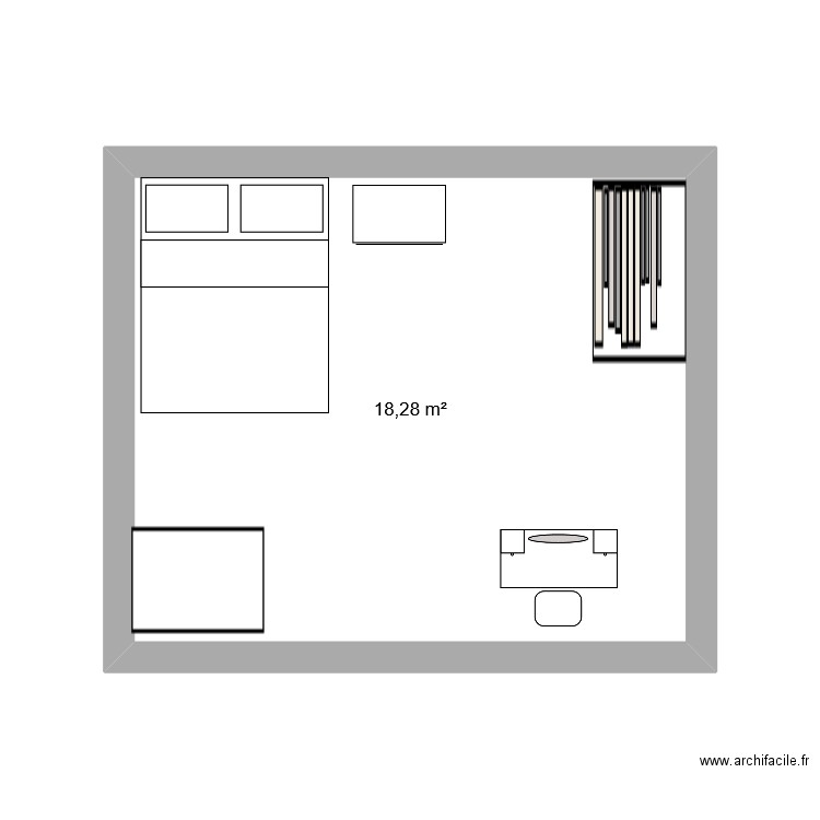 chanelle. Plan de 1 pièce et 18 m2