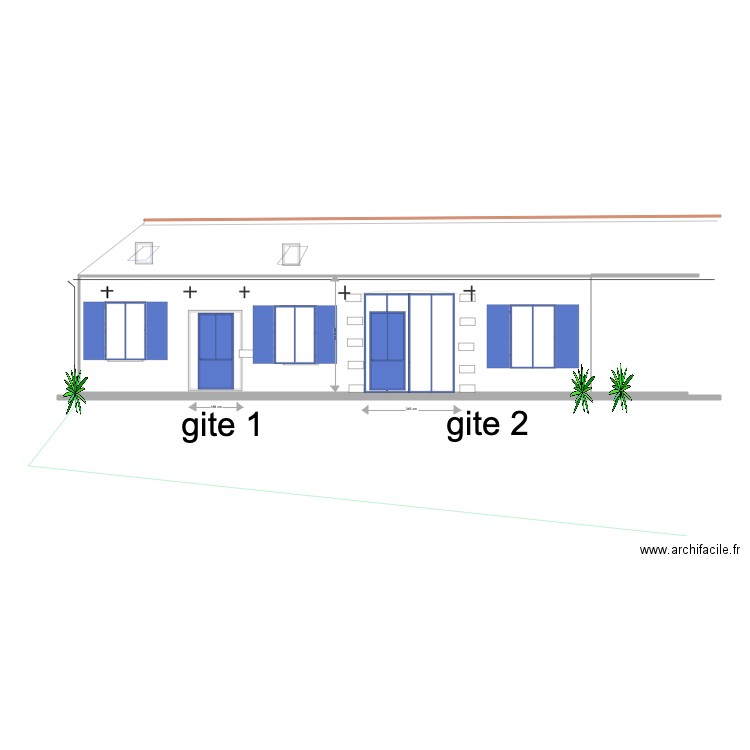 facade grange projet . Plan de 0 pièce et 0 m2