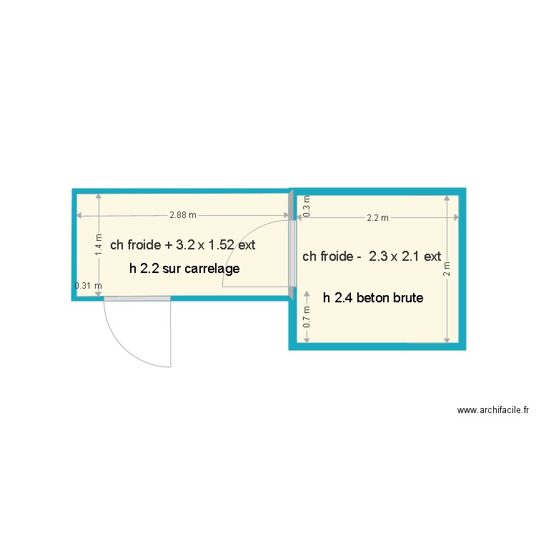 plan chambre froide le jardin. Plan de 0 pièce et 0 m2