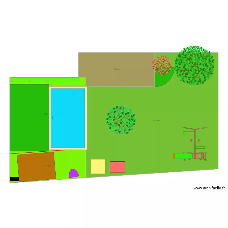 Exterieur avec Piscine Piscine KIT. Plan de 