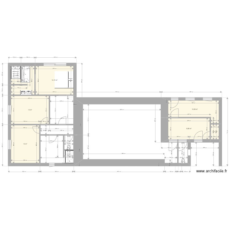 Coulougnac. Plan de 7 pièces et 65 m2