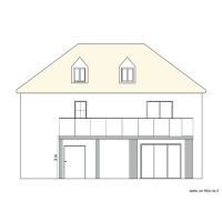 Plan de façade avec terrasse