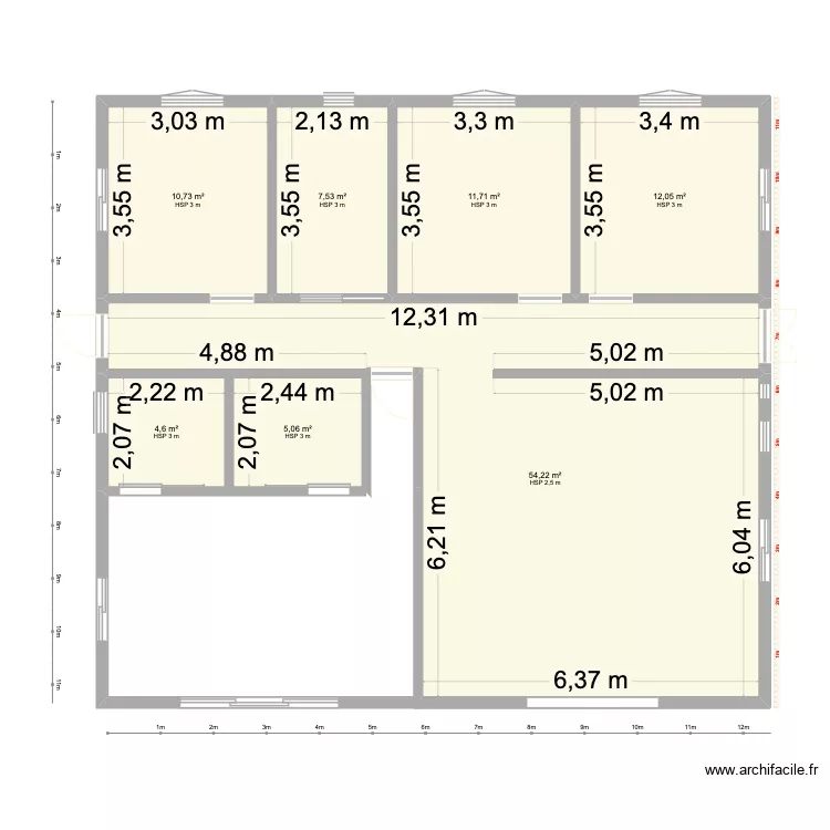 Family house 1. Plan de 7  et 106 m²