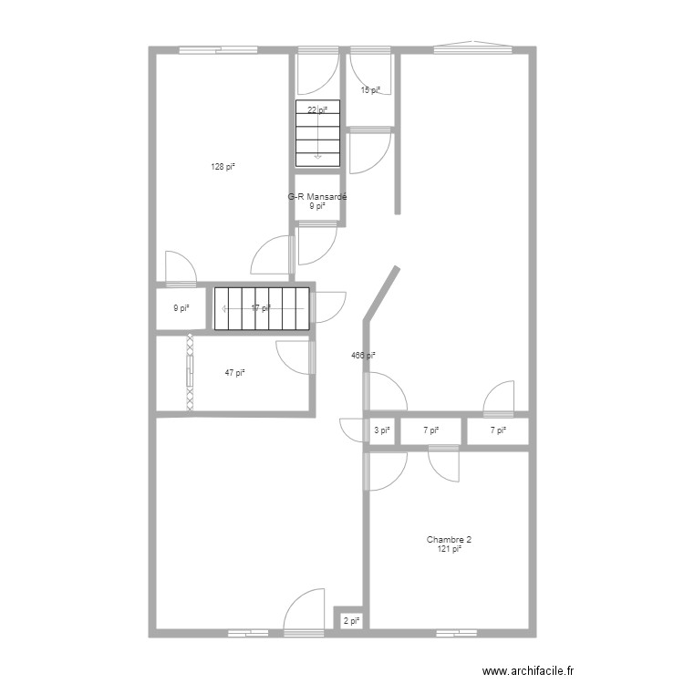 4164 1er étage divisions originales. Plan de 0 pièce et 0 m2