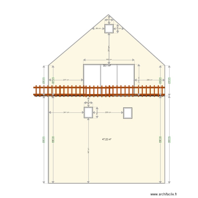 facade grange  sud ouest** terrasse. Plan de 0 pièce et 0 m2