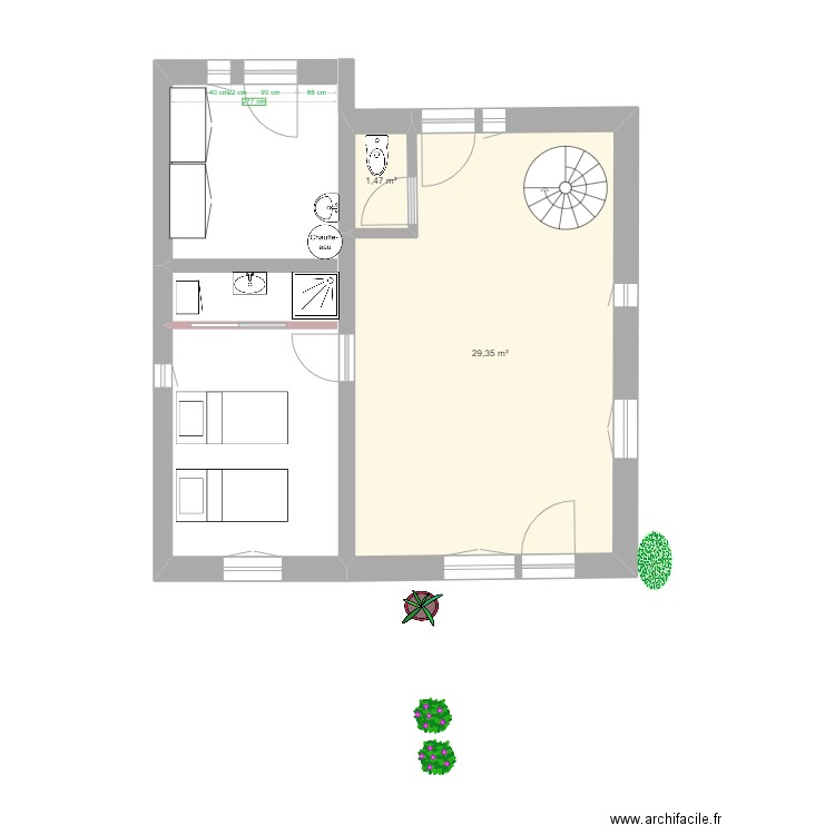 Aménagement garage 5. Plan de 2 pièces et 31 m2