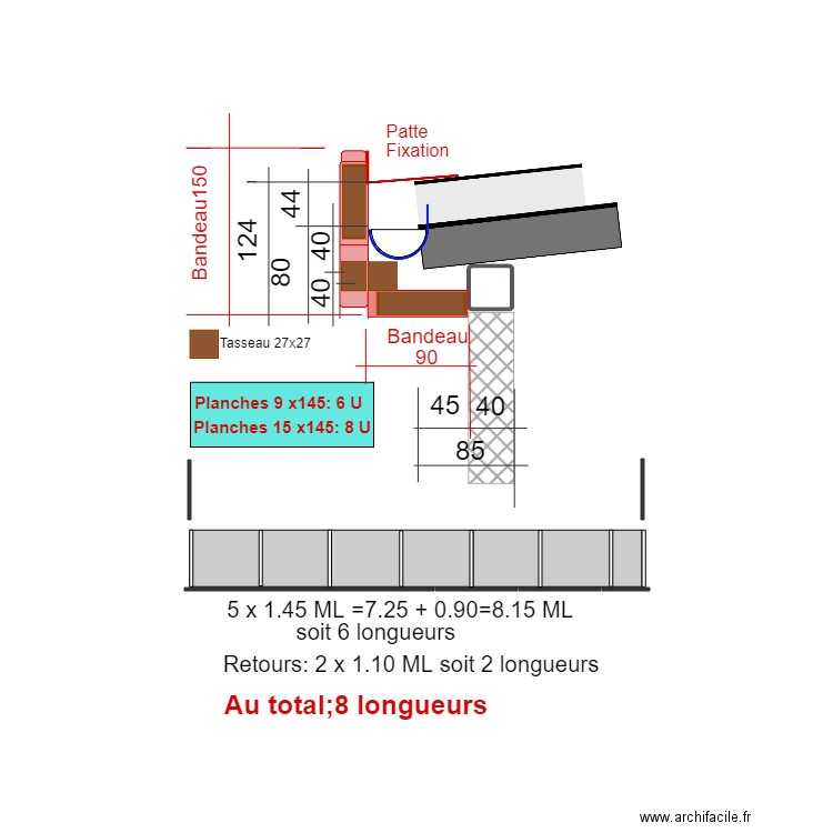 Détail coupe auvent. Plan de 0 pièce et 0 m2