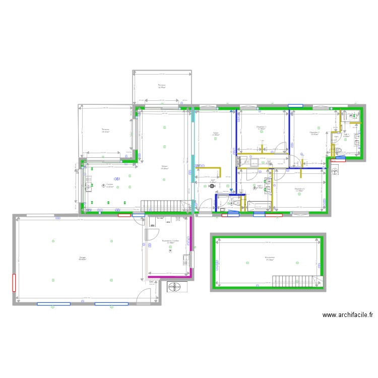 Vaunaveys Plan Travaux variante 1. Plan de 0 pièce et 0 m2