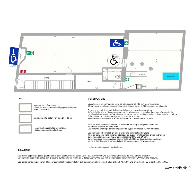 La Laverie dimensions. Plan de 7 pièces et 117 m2