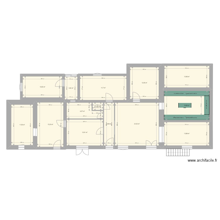 RDC RIVE DE GIER. Plan de 14 pièces et 163 m2