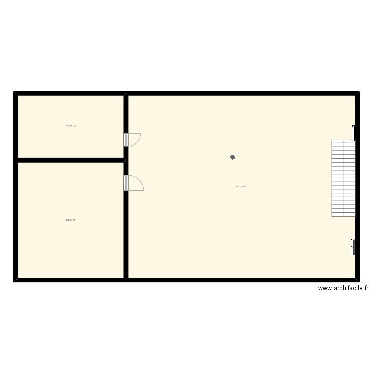 Etage FPValence. Plan de 3 pièces et 246 m2