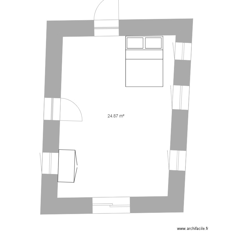 studio maison. Plan de 1 pièce et 25 m2