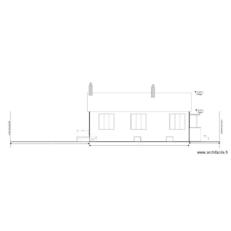 Façade Sud Est projeté. Plan de 0 pièce et 0 m2