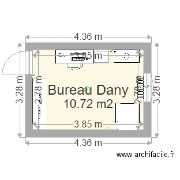 bureau dany modifié. Plan de 0 pièce et 0 m2