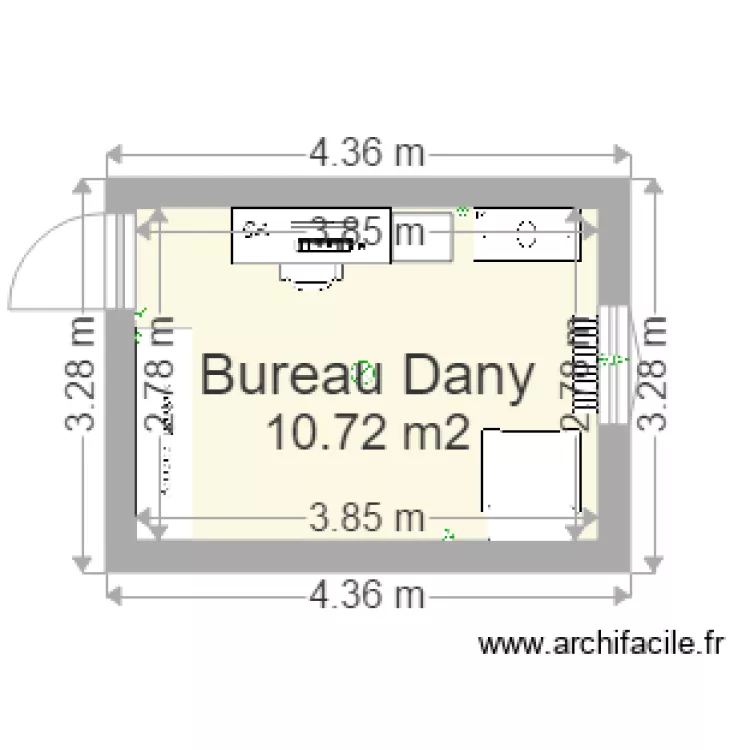 bureau dany modifi&eacute;. Plan de 