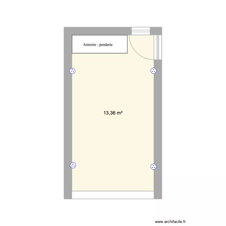 Chambre 2. Plan de 1 et 13 m² Chambre 2. Plan de 1 et 13 m²