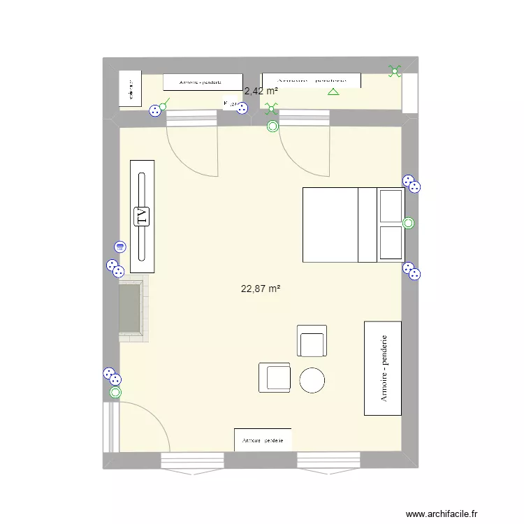 CHAMBRE SB. Plan de 