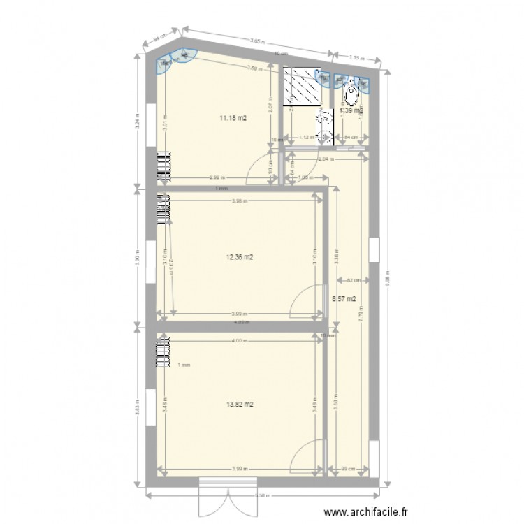 plomberie etage. Plan de 0 pièce et 0 m2