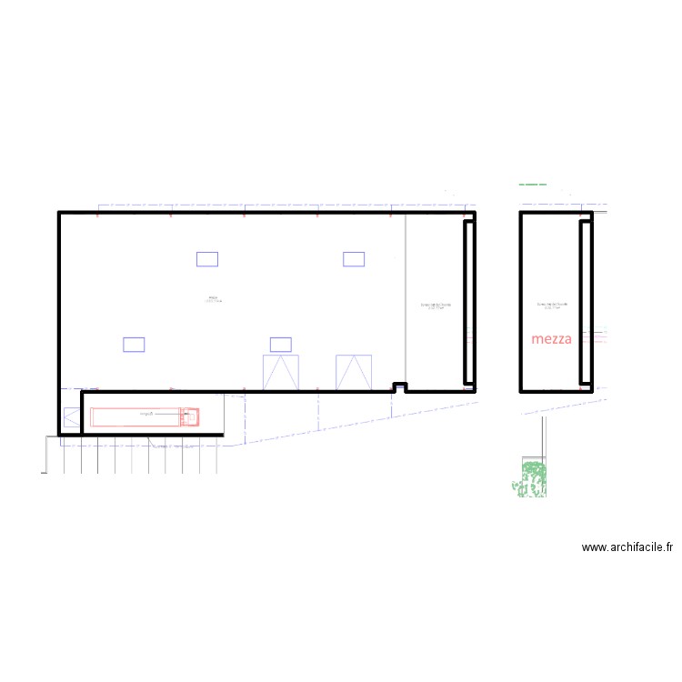 46739 croquis RDC et mezzanine. Plan de 0 pièce et 0 m2