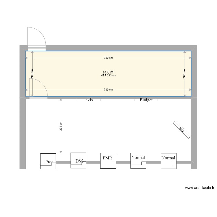 AIX TGV AVIS. Plan de 1 pièce et 15 m2