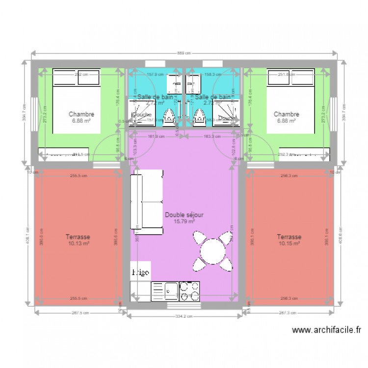 Chalet Traditionnel GreenCottages Camping Lac du Marandan modèle 2. Plan de 0 pièce et 0 m2