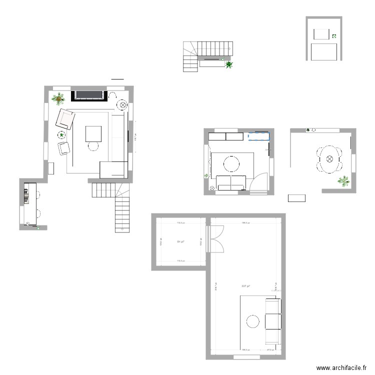 Benoit. Plan de 3 pièces et 50 m2