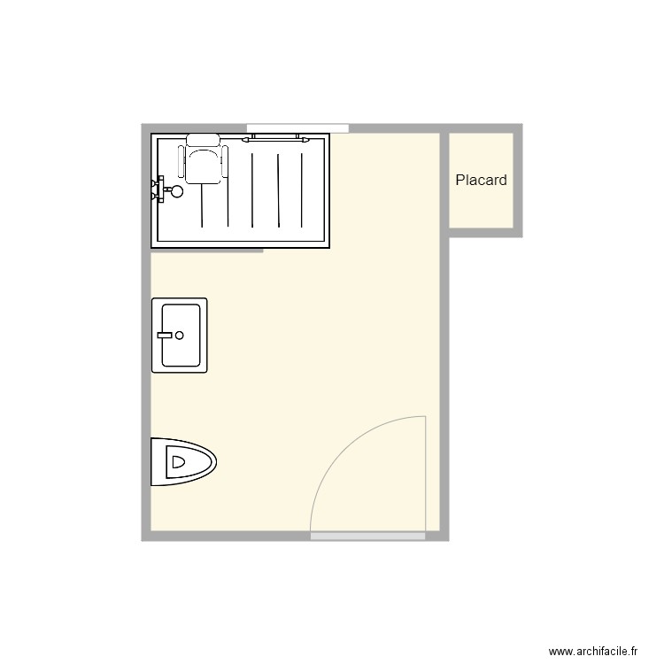 plan après travaux LEAL 3. Plan de 2 pièces et 7 m2