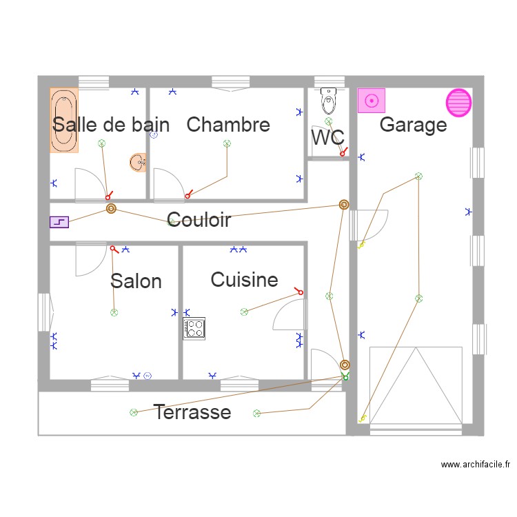 corrigé batiment TD1 BAC PRO ELEC. Plan de 0 pièce et 0 m2