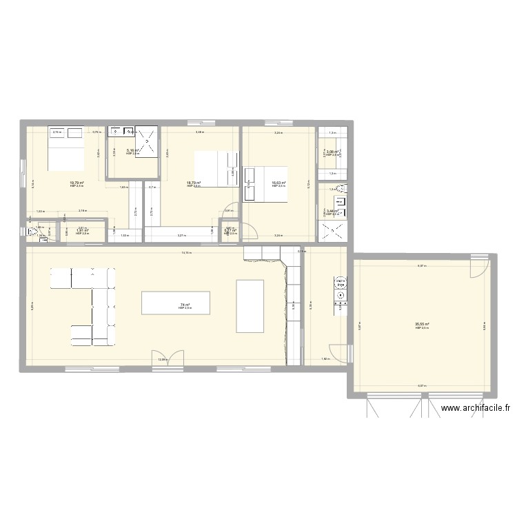Maison sans studio. Plan de 10 pièces et 179 m2