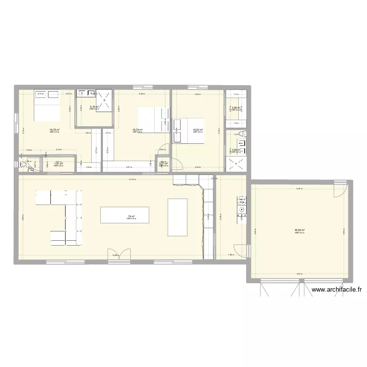 Maison sans studio. Plan de 