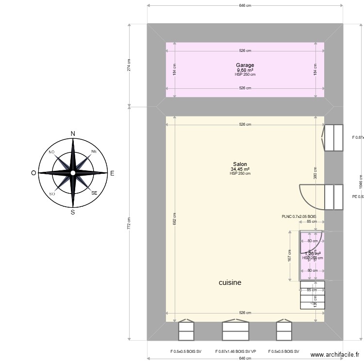  ML25000109  DAUDE. Plan de 8 pièces et 90 m2
