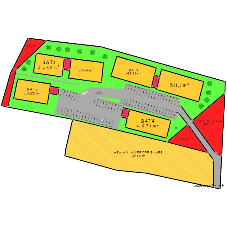 RAVINE SCHEUNON 3. Plan de 16 pièces et 6306 m2