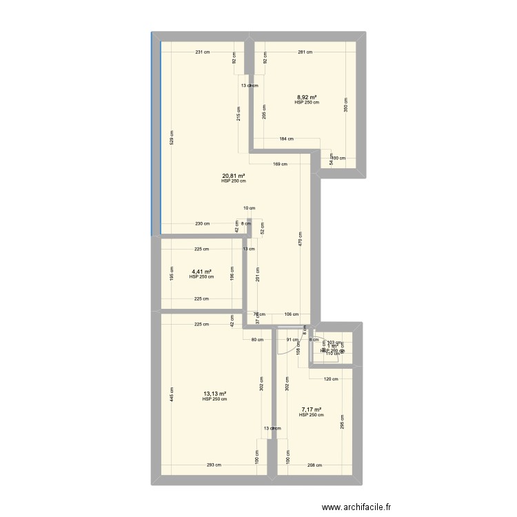 appt moscavide. Plan de 6 pièces et 55 m2