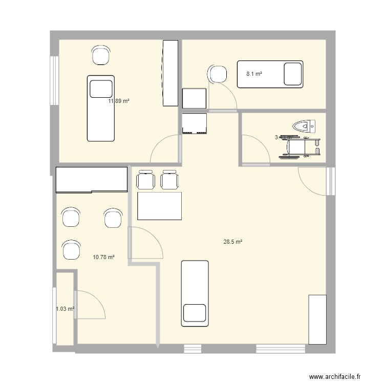 cab. Plan de 0 pièce et 0 m2