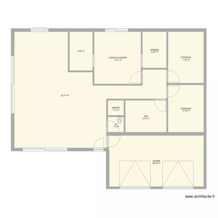 maison ossature bois. Plan de 