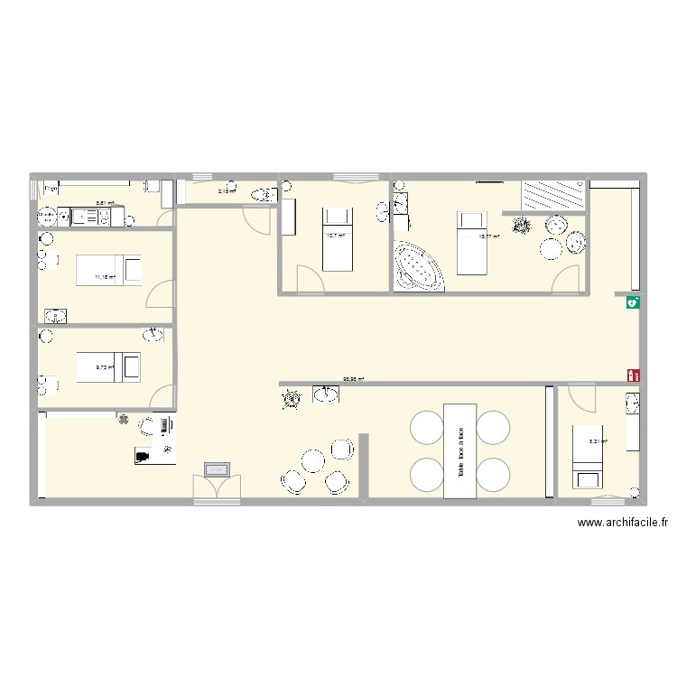 institut chef d'œuvre . Plan de 8 pièces et 162 m2