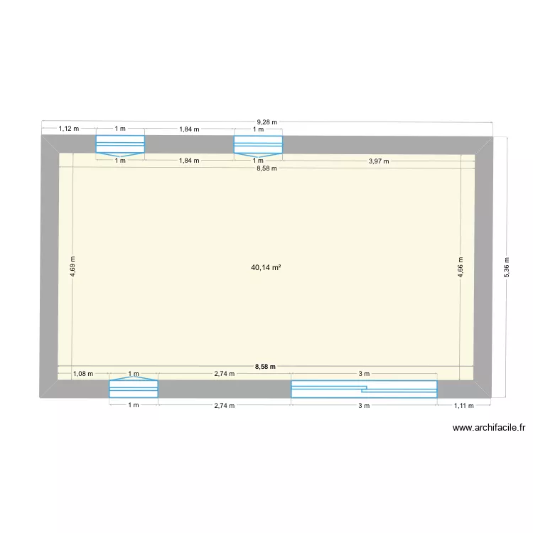 Plan garage 2 sans cloison. Plan de Plan garage 2 sans cloison. Plan de