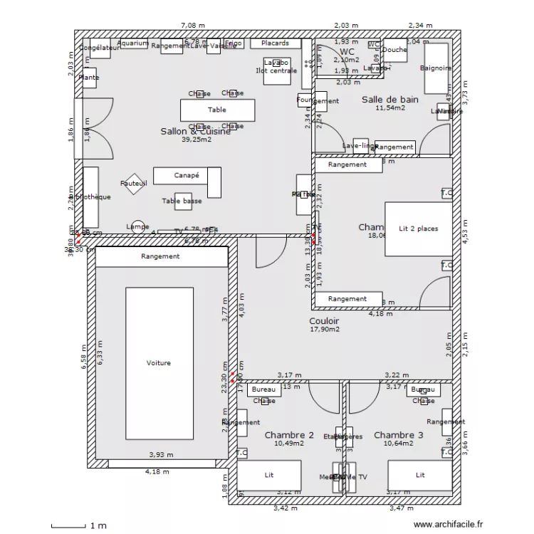 Plan villa 2D. Plan de Plan villa 2D. Plan de