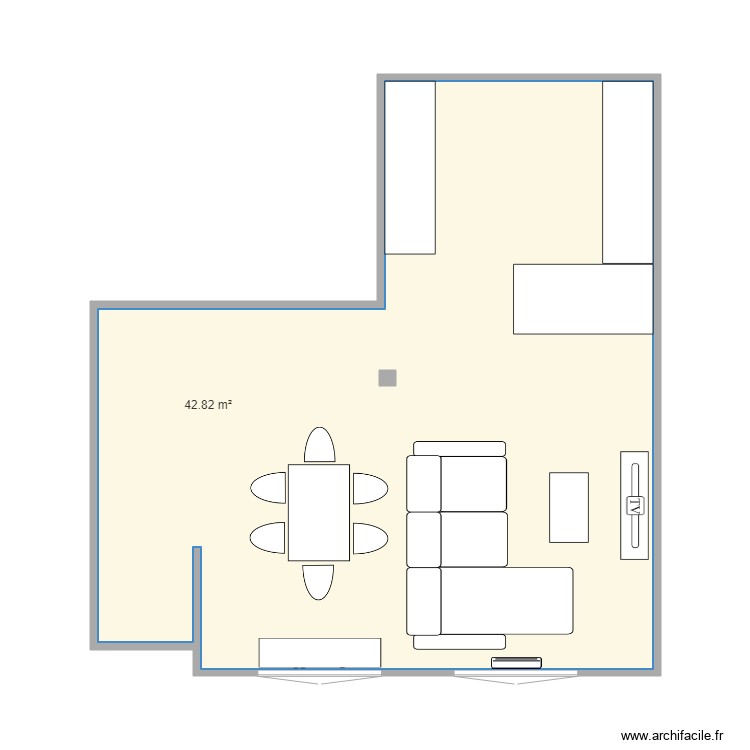 RDC canap&eacute; angle. Plan de 0 pièce et 0 m2