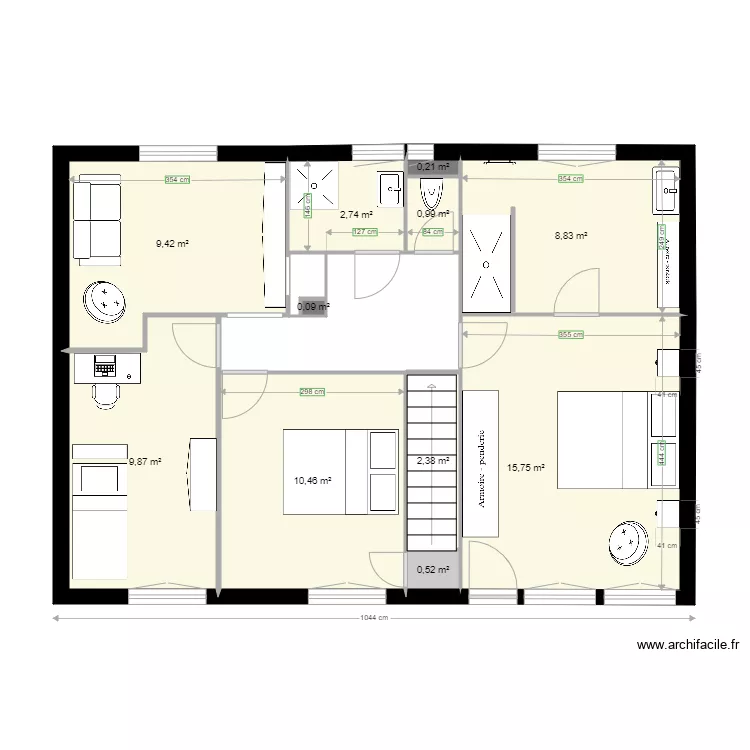 Maison revente F5 new. Plan de 