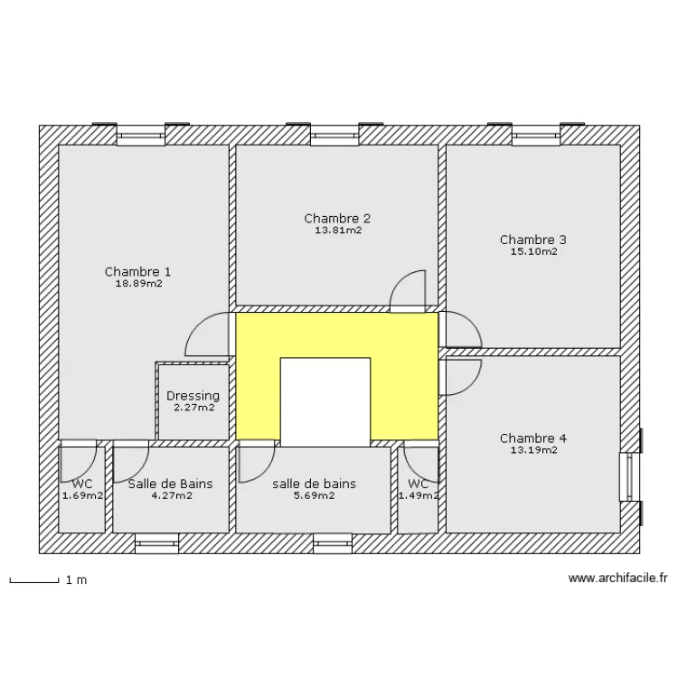 Plan maison Boug&eacute;s 5.2 &eacute;tage. Plan de 
