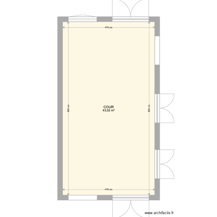 COURS FINAL. Plan de 1 pièce et 43 m2