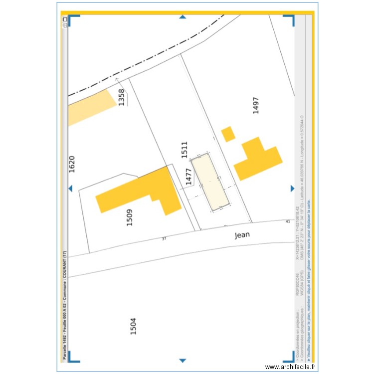 COURANT 1. Plan de 1 pièce et 169 m2