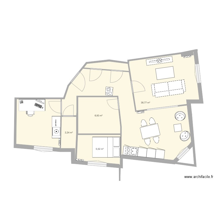 Appart vichy version 3. Plan de 0 pièce et 0 m2