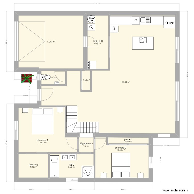 orleans rdc avec jardin version 2 rdc SANS JARDIN. Plan de 11 pièces et 125 m2