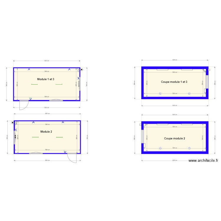 Etienne Naveau. Plan de 4 pièces et 62 m2